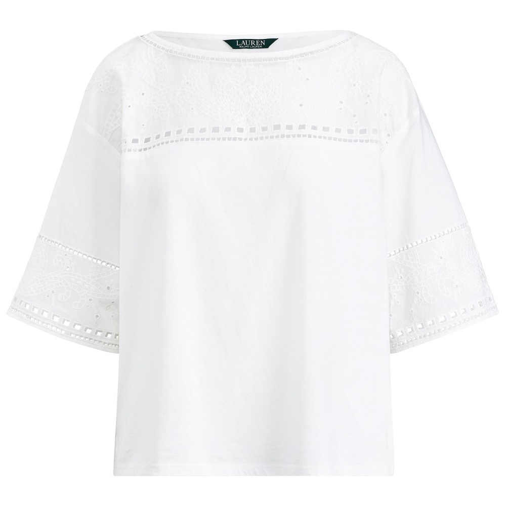 NWT LAUREN RALPH LAUREN EYELET TOP WHITE XL